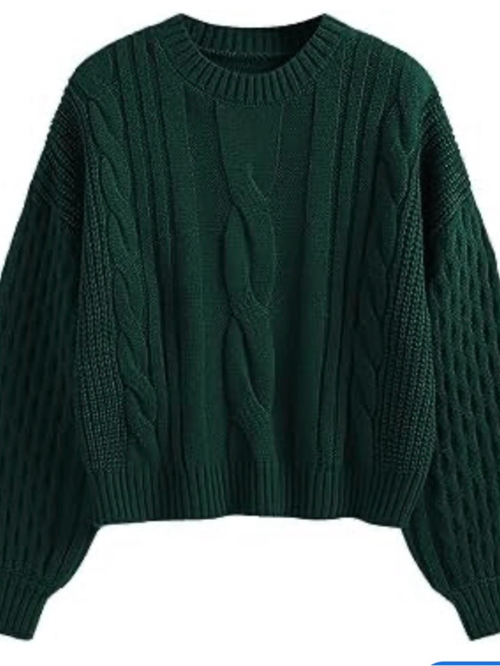 Dark Green Cable Knit Women's Sweater